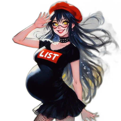 dress, hat, anime, concept art transparent PNG cut-out