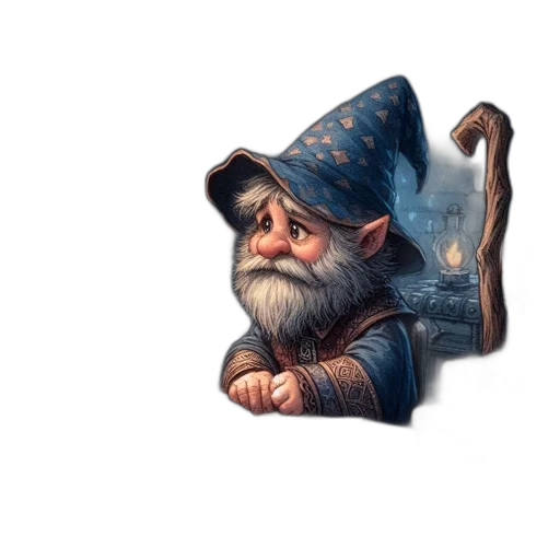 hat, staff, face, dragon transparent PNG cut-out
