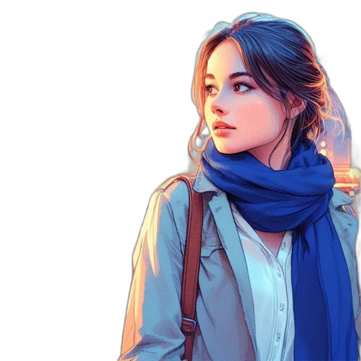 jacket, face, photorealistic, fantasy art transparent PNG cut-out