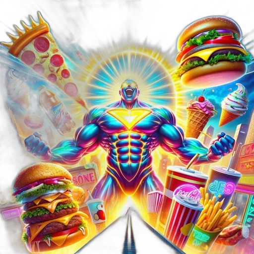 food, robot, concept art, vaporwave transparent PNG cut-out