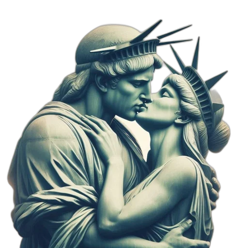photorealistic, concept art, two, statues transparent PNG cut-out