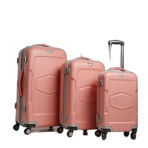 pastel, four, piece, luggage transparent PNG cut-out