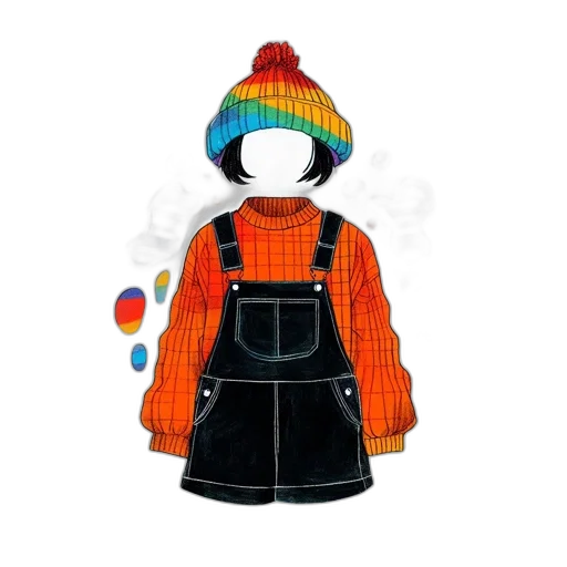 jacket, dress, hat, mask transparent PNG cut-out