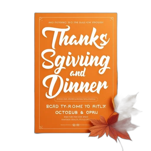 orange, thanksgiving, dinner, invitation transparent PNG cut-out
