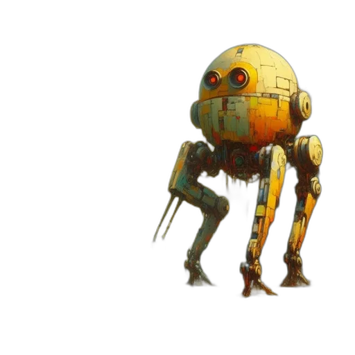 robot, creature, weapon, staff transparent PNG cut-out
