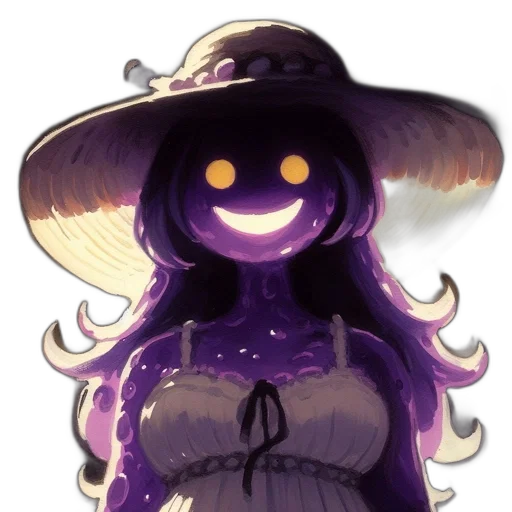 hat, mask, dress, staff transparent PNG cut-out