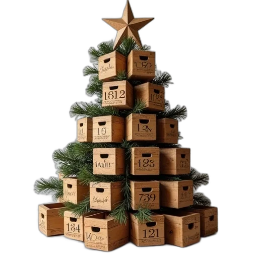 tree, christmas, calendar, advent transparent PNG cut-out