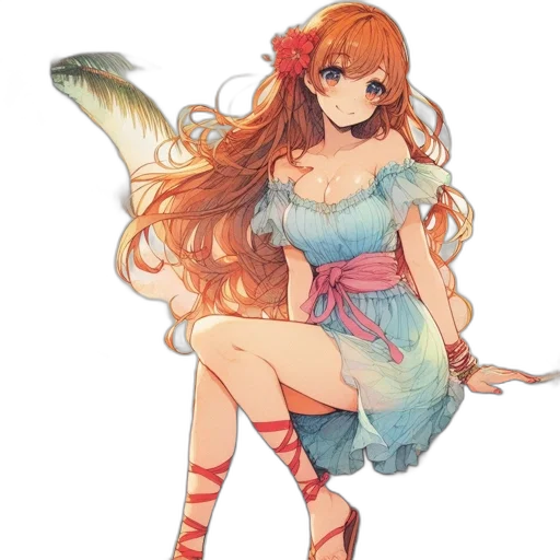 dress, dragon, staff, creature transparent PNG cut-out