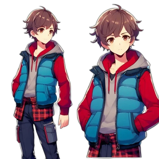 jacket, concept art, anime, pixel art transparent PNG cut-out