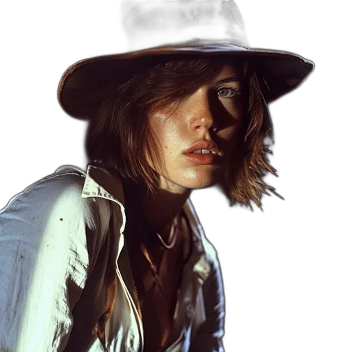 hat, jacket, face, staff transparent PNG cut-out