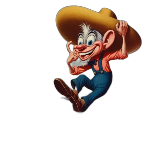 hat, face, staff, creature transparent PNG cut-out