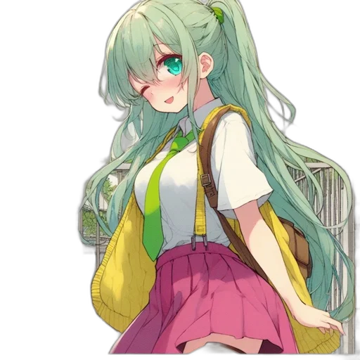 staff, dress, face, flower transparent PNG cut-out