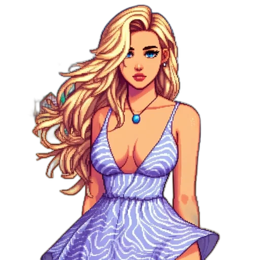 dress, jewelry, pixel art, fantasy art transparent PNG cut-out