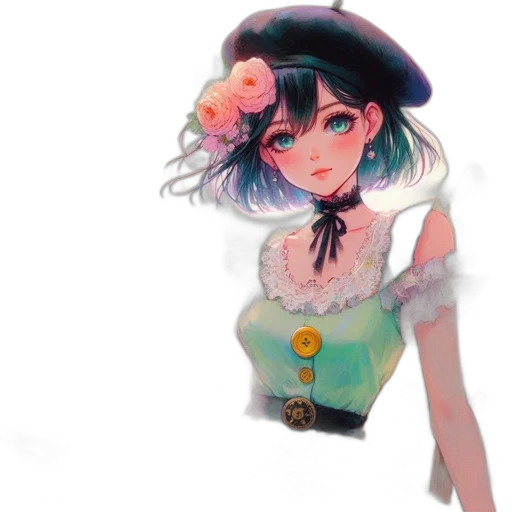 dress, hat, flower, crown transparent PNG cut-out
