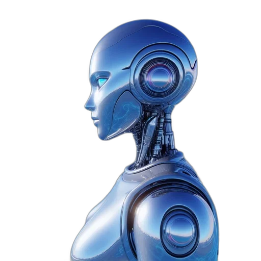 robot, concept art, cyberpunk, 3d render transparent PNG cut-out