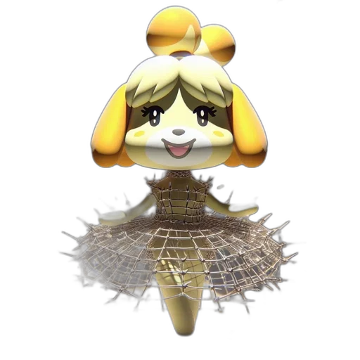 crown, staff, dress, creature transparent PNG cut-out