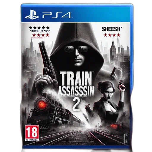 concept art, cyberpunk, train, assassin transparent PNG cut-out