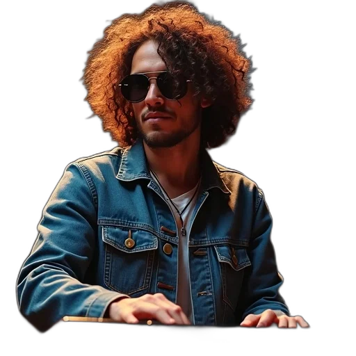 jacket, hair, face, staff transparent PNG cut-out