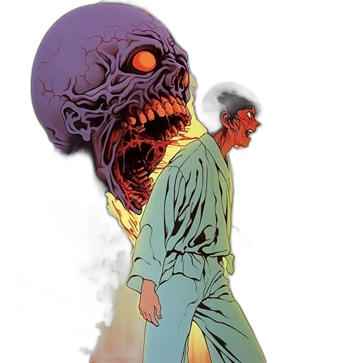 comic book art, concept art, fire, outer space transparent PNG cut-out
