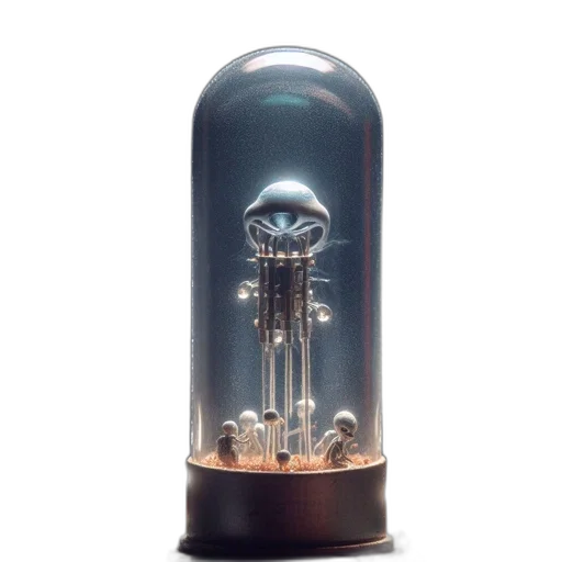 bottle, robot, jewelry, 3d render transparent PNG cut-out