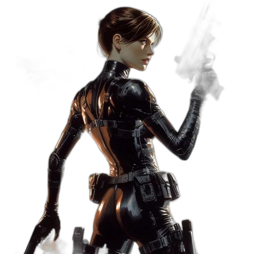 robot, weapon, concept art, cyberpunk transparent PNG cut-out
