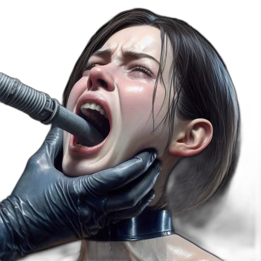 face, concept art, photorealistic, cyberpunk transparent PNG cut-out