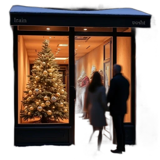 tree, building, dress, photorealistic transparent PNG cut-out