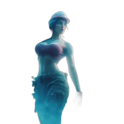 dress, hat, weapon, staff transparent PNG cut-out