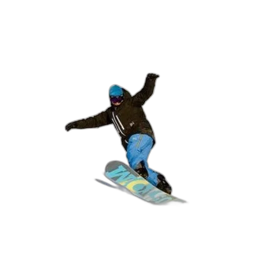 3d render, photorealistic, snowboarder, blue transparent PNG cut-out
