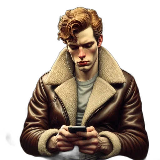 jacket, face, weapon, concept art transparent PNG cut-out