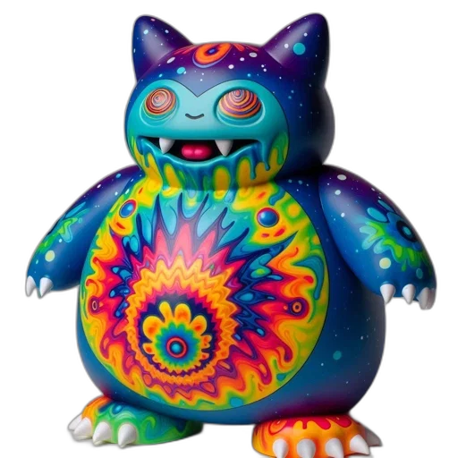 creature, concept art, 3d render, vaporwave transparent PNG cut-out