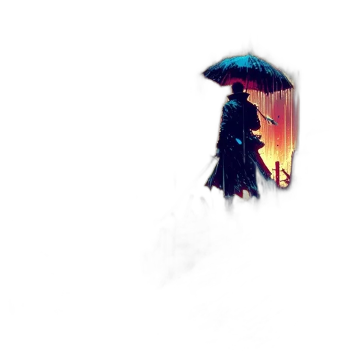 umbrella, sword, jacket, weapon transparent PNG cut-out