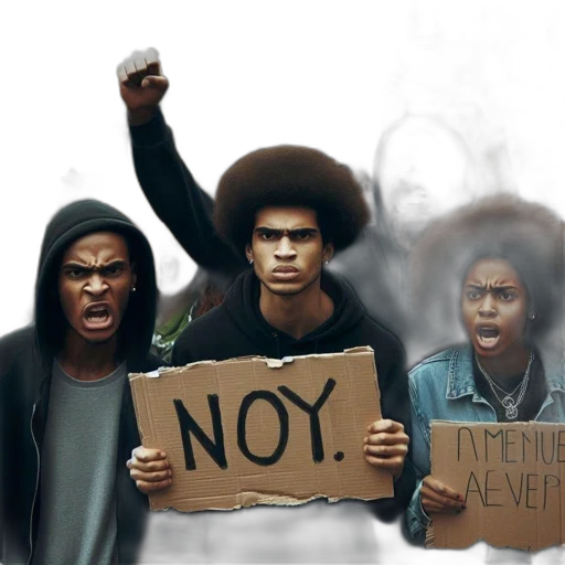 concept art, intense, protest, scene transparent PNG cut-out
