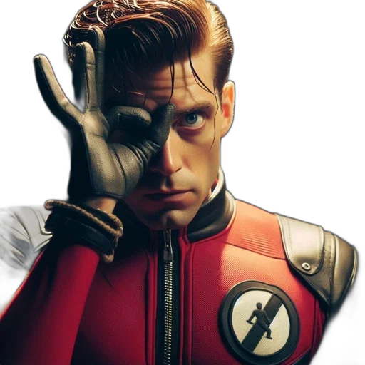 jacket, face, robot, comic book art transparent PNG cut-out