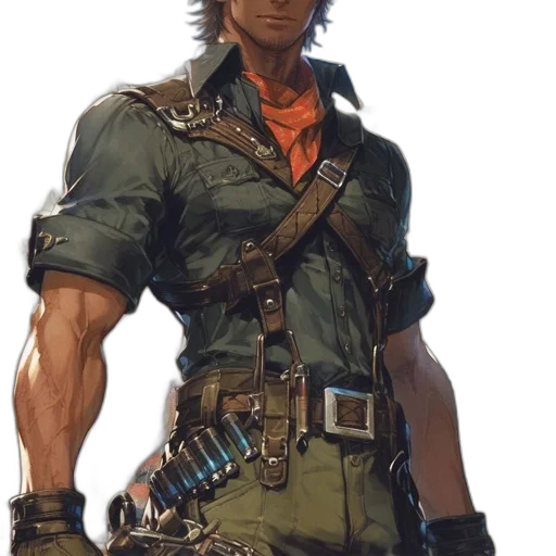 staff, weapon, jacket, face transparent PNG cut-out