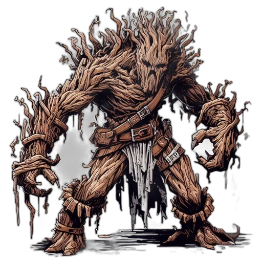 creature, tree, staff, hair transparent PNG cut-out