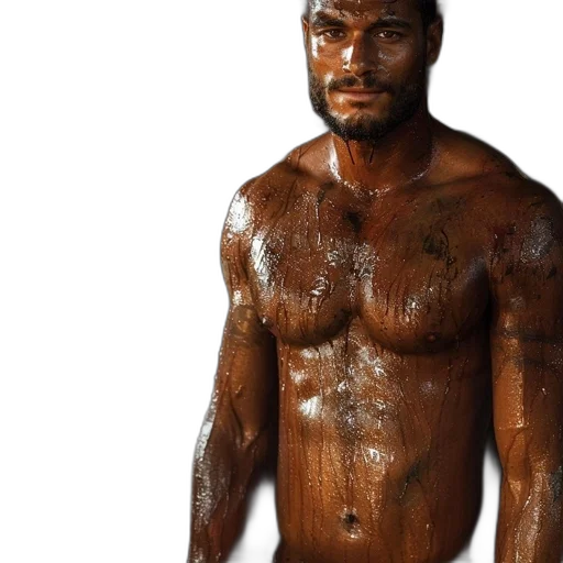 photorealistic, bearded, man, muscular transparent PNG cut-out
