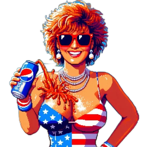 food, bottle, pixel art, vaporwave transparent PNG cut-out