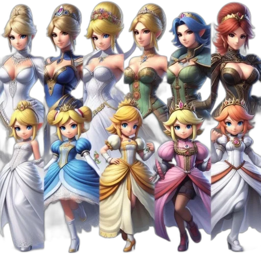 dress, crown, concept art, pixel art transparent PNG cut-out