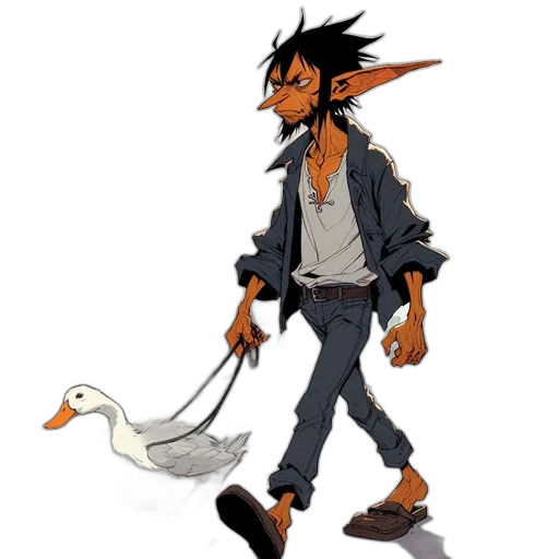 jacket, staff, dragon, creature transparent PNG cut-out