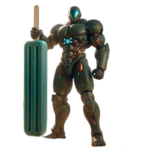 robot, weapon, sword, staff transparent PNG cut-out