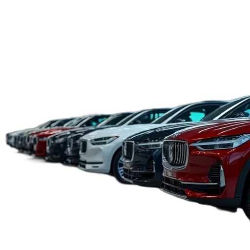 car, 3d render, rows, new transparent PNG cut-out