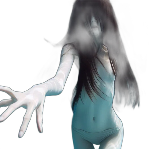 creature, mask, dress, hair transparent PNG cut-out