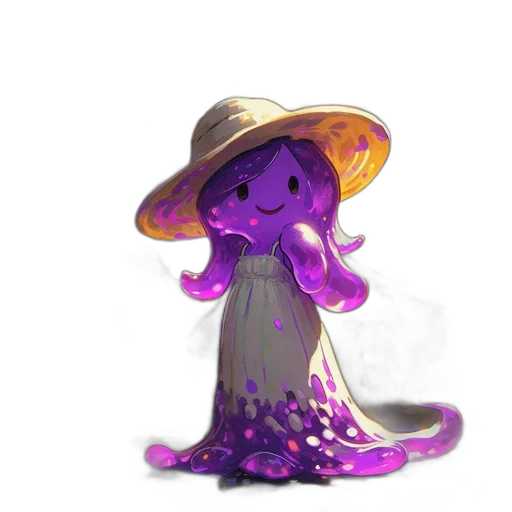 hat, dress, flower, staff transparent PNG cut-out