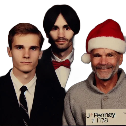 three, men, one, santa transparent PNG cut-out