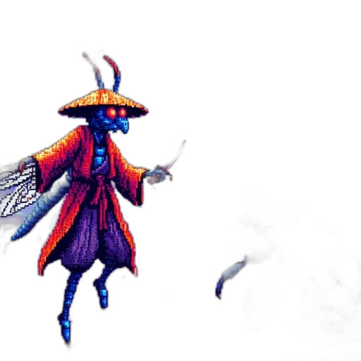dragon, staff, hat, creature transparent PNG cut-out