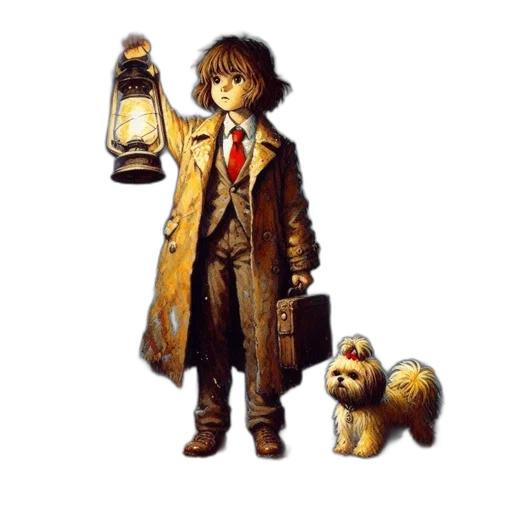 staff, jacket, animal, concept art transparent PNG cut-out
