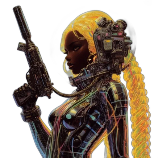 weapon, robot, cyberpunk, concept art transparent PNG cut-out