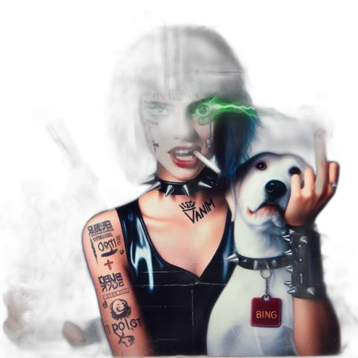 robot, mask, weapon, cyberpunk transparent PNG cut-out