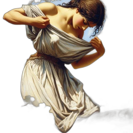 dress, oil painting, photorealistic, fantasy art transparent PNG cut-out